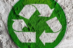 recycling symbol on concrete